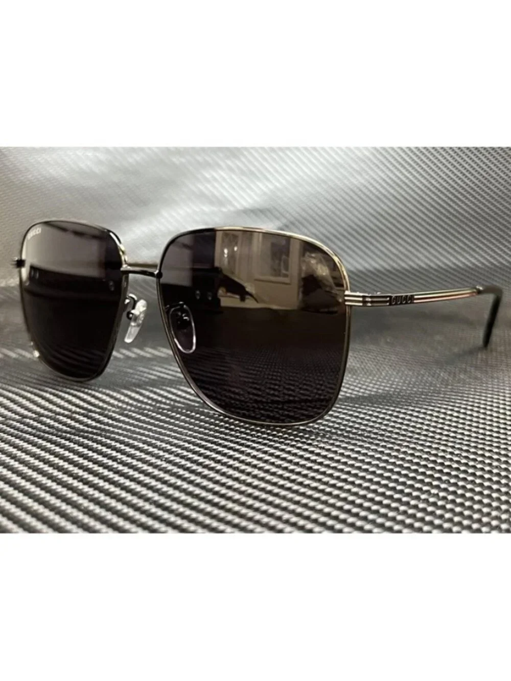 New Gucci Men  Ruthenium Sunglasses  60- 14- 150